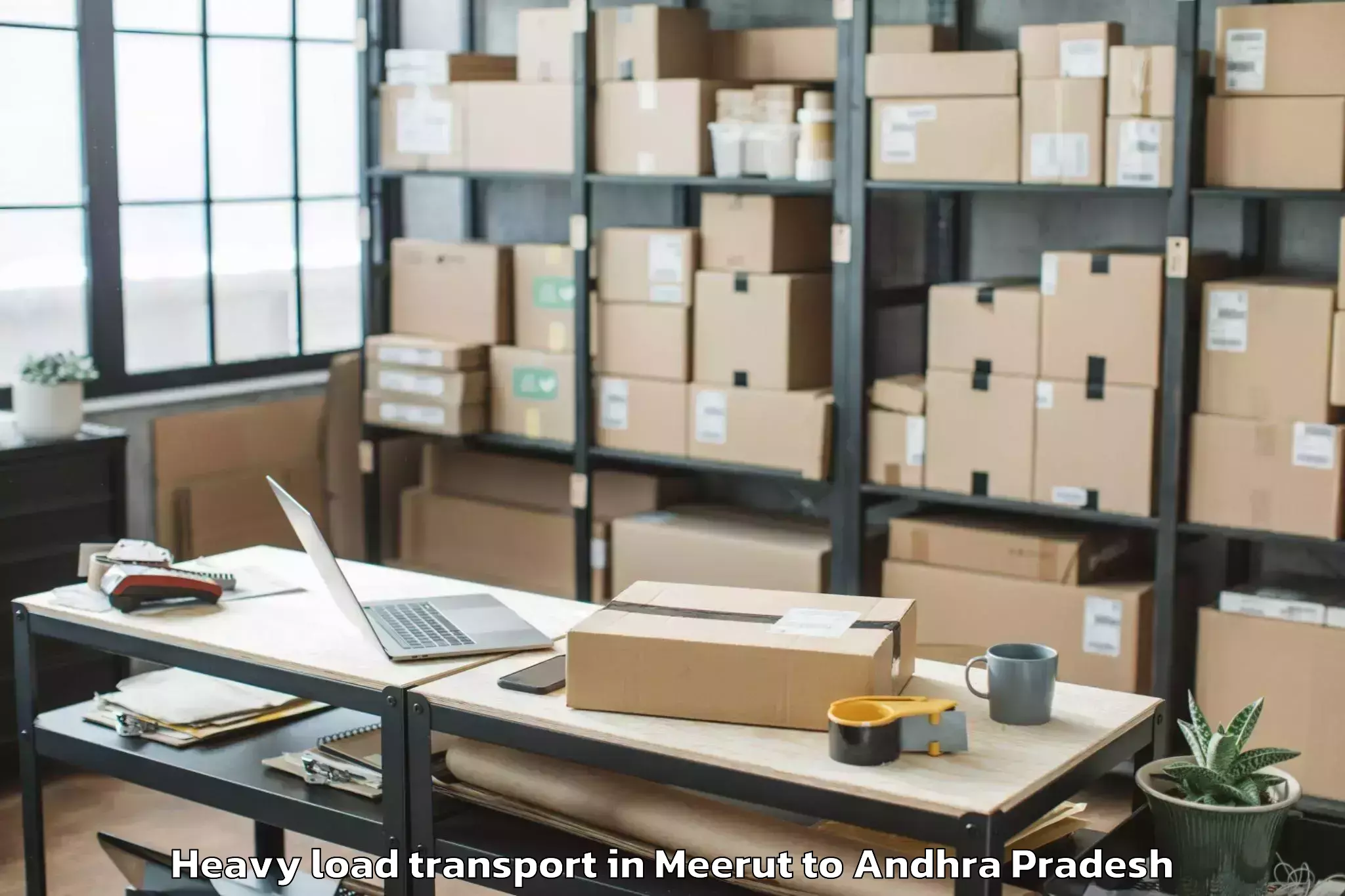 Expert Meerut to Abhilashi University Guntur Heavy Load Transport